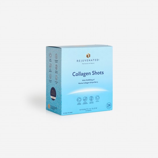 Rejuvenated СOLLAGEN SHOTS 10 000 mg per serving - Колаген шоти для красивої шкіри з ягодами Асаї, 24 окремих саше