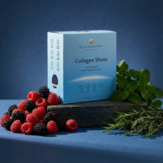 Rejuvenated СOLLAGEN SHOTS 10 000 mg per serving - Колаген шоти для красивої шкіри з ягодами Асаї, 24 окремих саше