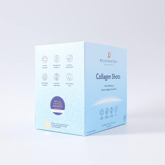 Rejuvenated СOLLAGEN SHOTS 10 000 mg per serving - Колаген шоти для красивої шкіри з ягодами Асаї, 24 окремих саше