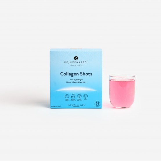 Rejuvenated СOLLAGEN SHOTS 10 000 mg per serving - Колаген шоти для красивої шкіри з ягодами Асаї, 24 окремих саше