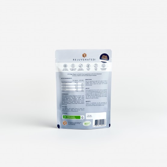 Rejuvenated H3O NIGHT REPAIR - Активні капсули для нічного відновлення та зволоження шкіри, 30 капсул