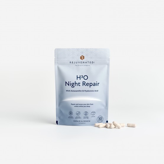 Rejuvenated H3O NIGHT REPAIR - Активні капсули для нічного відновлення та зволоження шкіри, 30 капсул